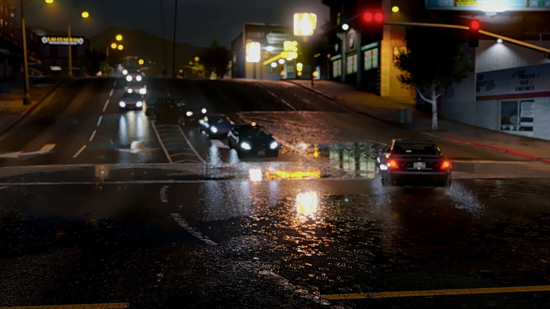 Rain-Slicked Streets
