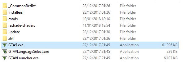 Select GTA5.exe