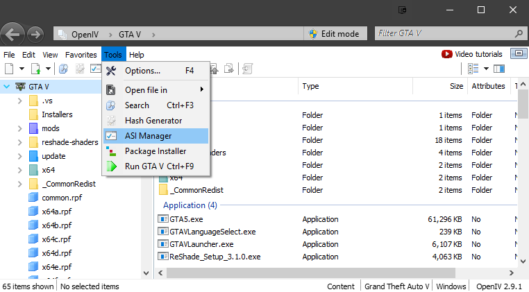 openiv asimanager